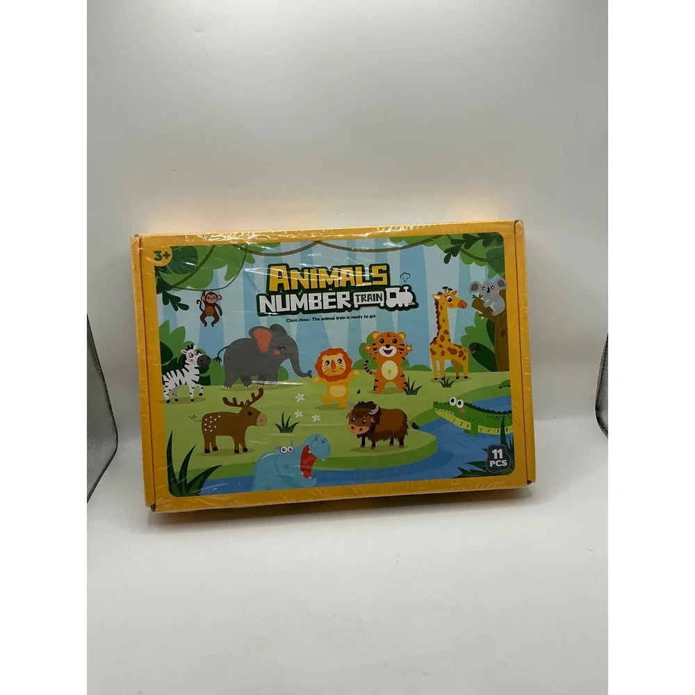 Edujoy Wooden Animals Number Train 11 Piece Educational Counting Toy Set 3+